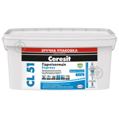 CERESIT CL-51 однокомпонентная гидроизоляционная мастика, 7 кг CERESIT CL-51 однокомпонентная гидроизоляционная мастика, 7 кг
