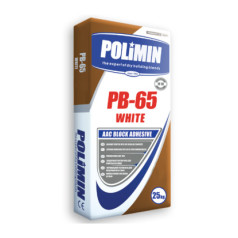 Полимин PB-65 white клей для газобетона, 25 кг Полимин PB-65 white клей для газобетона, 25 кг