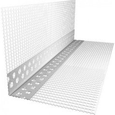 Угол пластиковый перфорированный с сеткой