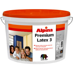 Alpina PremiumLatex 3 латексная водоразбавляемая краска, 10 л Alpina PremiumLatex 3 латексная водоразбавляемая краска, 10 л