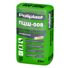 Полипласт ПЦШ-008, Штукатурка цементная, 25 кг Полипласт ПЦШ-008, Штукатурка цементная, 25 кг