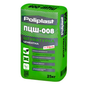 Полипласт ПЦШ-008, Штукатурка цементная, 25 кг