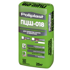 Полипласт ПЦШ-018, Штукатурка цементная универсальная, с перлитом, 25 кг Полипласт ПЦШ-018, Штукатурка цементная универсальная, с перлитом, 25 кг