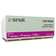 Siniat NIDA Water, Гипсокартон влагостойкий, 12,5 мм Siniat NIDA Water, Гипсокартон влагостойкий, 12,5 мм