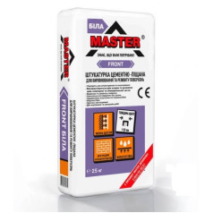 Master "FRONT", Штукатурка цементно-песчаная (белая), 25 кг Master "FRONT", Штукатурка цементно-песчаная (белая), 25 кг