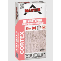 Master CORTEX, Декоративная штукатурка, Короед, зерно 2,5 мм, 25 кг Master CORTEX, Декоративная штукатурка, Короед, зерно 2,5 мм, 25 кг
