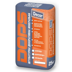 DOPS Decor (Полипласт), Штукатурка декоративная «Барашек», зерно 1,5 мм, белая, 25 кг DOPS Decor (Полипласт), Штукатурка декоративная «Барашек», зерно 1,5 мм, белая, 25 кг