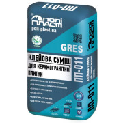 Полипласт ПП-011 Gres, Клеевая смесь для керамоганитной плитки, серая, 25 кг