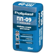 Полипласт ПП-09 STANDARD, Клеевая смесь для плитки, 25 кг
