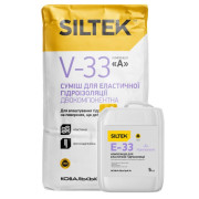 Siltek V-33/E-33, Смесь для эластичной гидроизоляции, двухкомпонентная, 25 кг+5 л Siltek V-33/E-33, Смесь для эластичной гидроизоляции, двухкомпонентная, 25 кг+5 л
