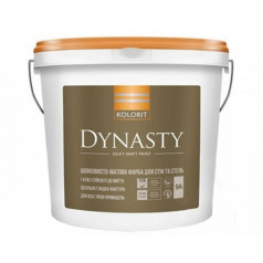 Kolorit Dynasty, Краска латексная интерьерная, база А, белая, 9 л Kolorit Dynasty, Краска латексная интерьерная, база А, белая, 9 л