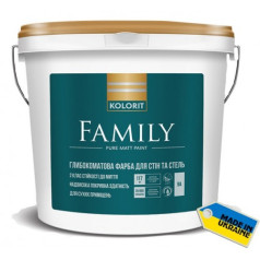 Kolorit Family, Краска латексная интерьерная база А, белая, 9 л Kolorit Family, Краска латексная интерьерная база А, белая, 9 л